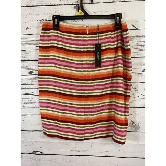Talbots Linen Striped Pencil Skirt Size 10 Petite NWT - Picture 2 of 6
